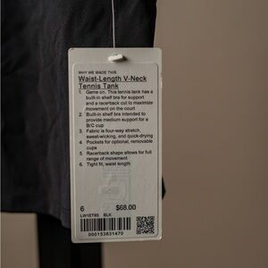 Lululemon Athletica Black Racerback Tank